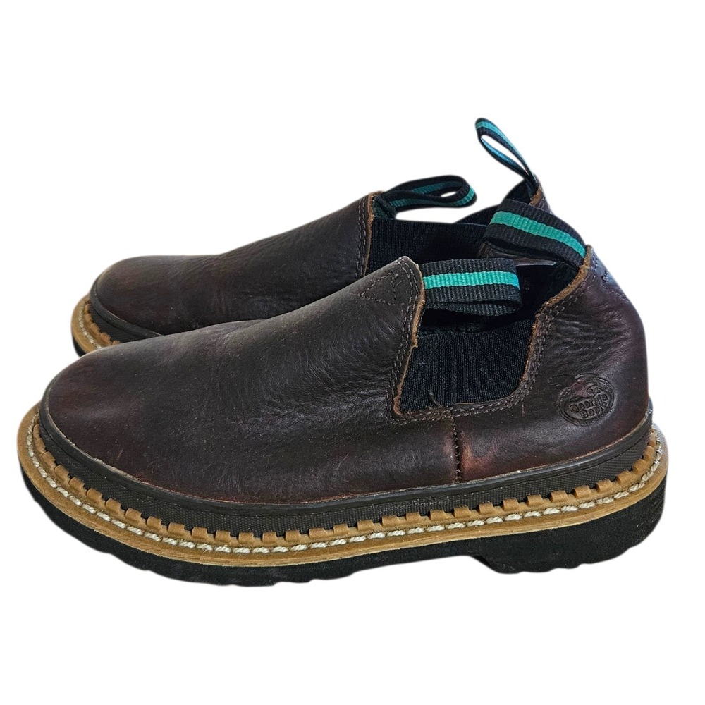 Georgia Boot Kids Boys Brown Leather Little Giant Romeo Slip On Shoes SIZE US 3